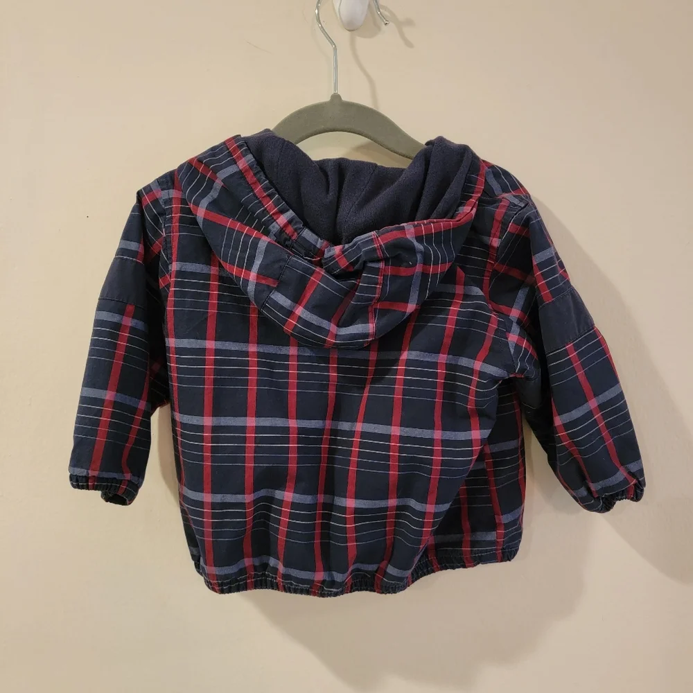 Vintage Baby Gap windbreaker plaid 12-18 month windbreaker spring jacket blue